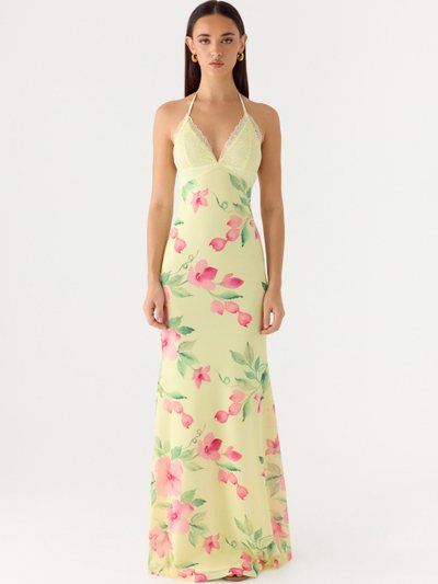 Peppermayo Takedown Halter Maxi Dress - Lemon Soleil