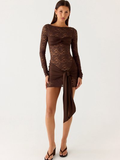 Peppermayo Consie Long Sleeve Mini Dress - Chocolate