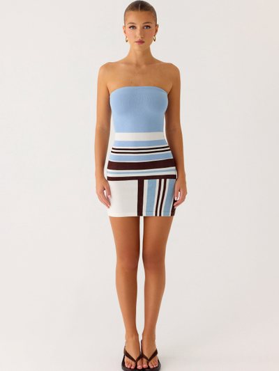 Peppermayo Straight Lines Mini Dress - Blue Stripe