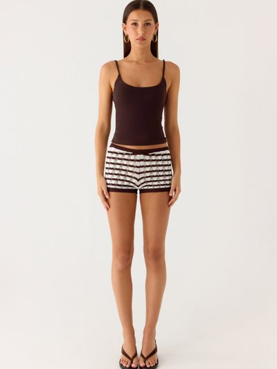 Peppermayo Danni Micro Shorts - Chocolate Stripe