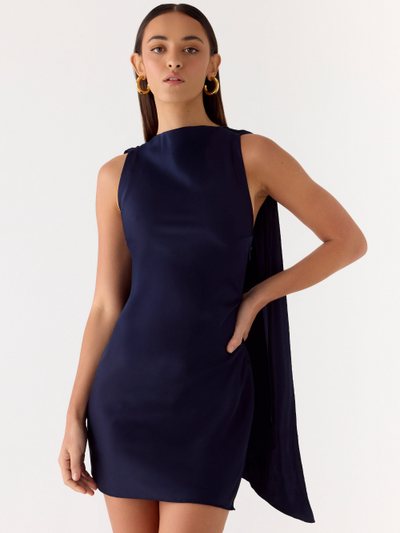 Peppermayo Cerina High Neck Mini Dress - Navy