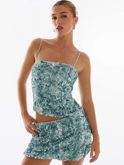 Peppermayo Alayna Sequin Top - Aqua