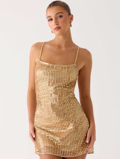 Peppermayo Kaitlin Mini Dress - Gold