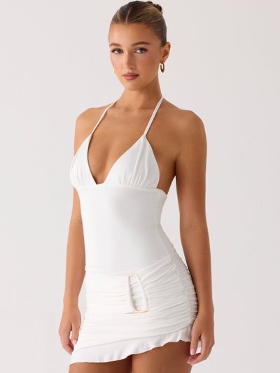 Peppermayo Keep A Beat Mini Dress - Ivory