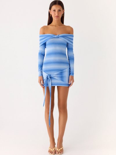 Peppermayo Gomez Bardot Knit Mini Dress - Cerulean