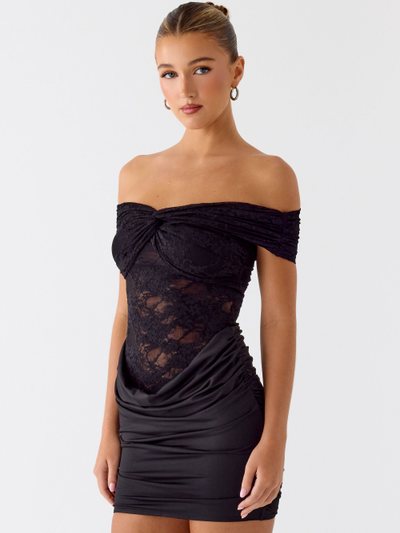 Peppermayo Either Way Off Shoulder Mini Dress - Black