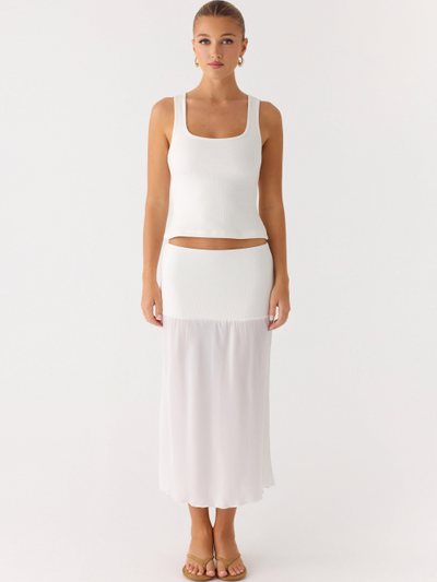 Peppermayo Connect My Heart Midi Skirt - White