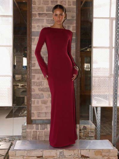 Peppermayo Elmont Long Sleeve Maxi Dress - Dark Cherry