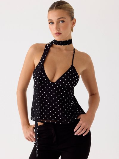 Peppermayo Quiero Backless Top - Black Polkadot