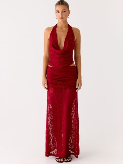 Peppermayo Farruko Jacquard Maxi Skirt - Dark Cherry