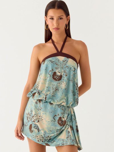 Peppermayo Switch Up Halter Mini Dress - Aqua Blur