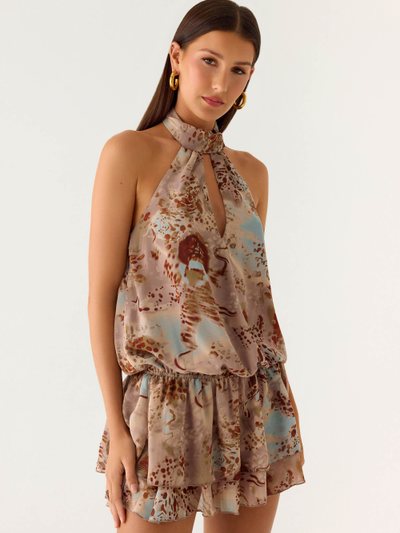 Peppermayo Rhodanthe Drop Waist Mini Dress - Desert Blur
