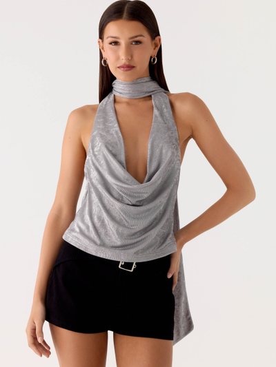 Peppermayo Shining Lights Cowl Top - Silver