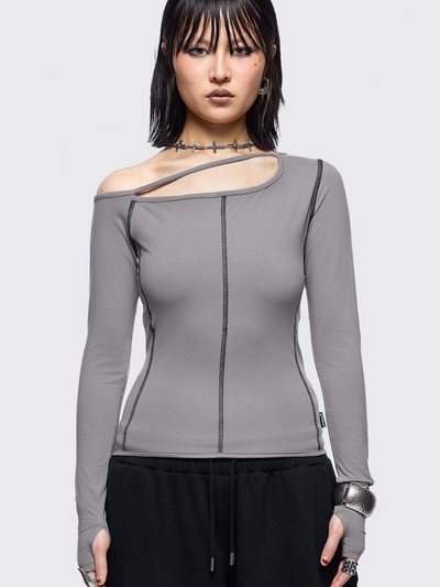 Mingalondon Mae Grey Cut-Out Top
