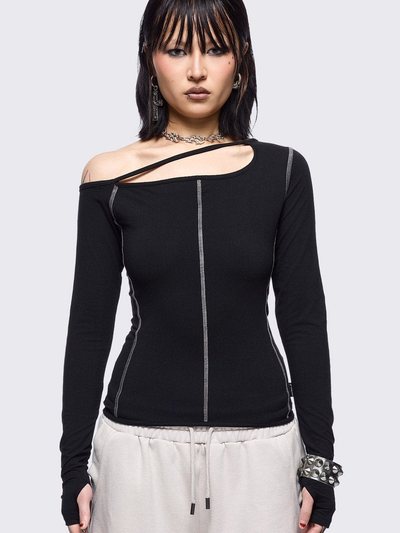 Mingalondon Mae Black Cut-Out Top
