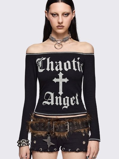 Mingalondon Chaotic Angel Off-Shoulder Top