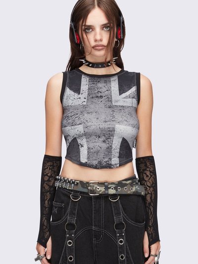 Mingalondon Union Jack Black Vest Top