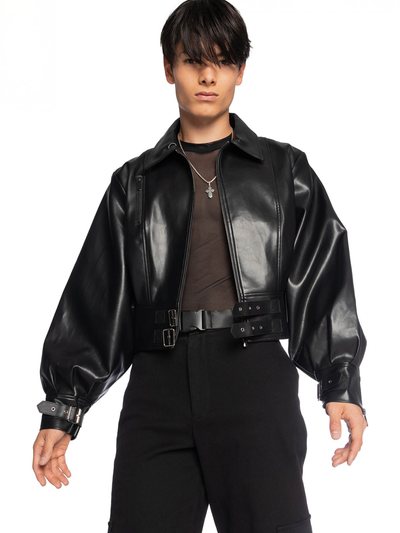 Blackmilkclothing Black Balloon Cropped Moto Jacket