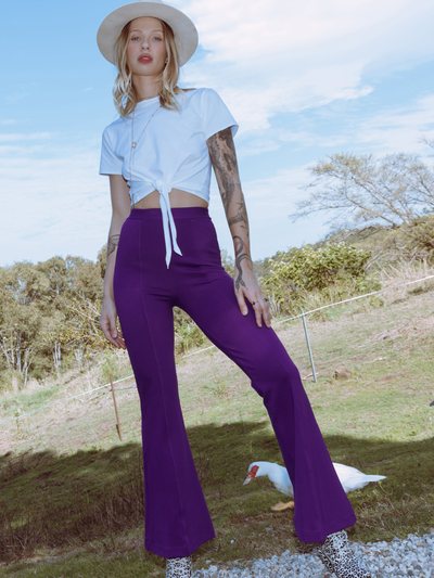 Blackmilkclothing Eggplant Bootleg Pants