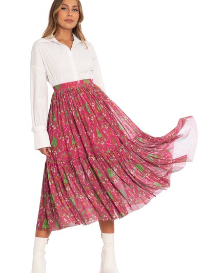 Blackmilkclothing Wild Christmas Two Tier Sheer Midaxi Skirt
