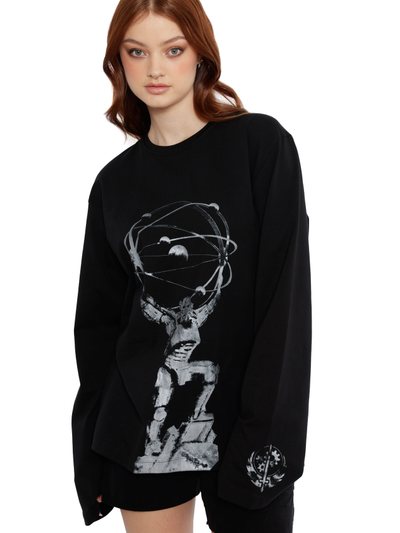Blackmilkclothing Chain That Binds Long Sleeve Oversized Boyfriend Tee