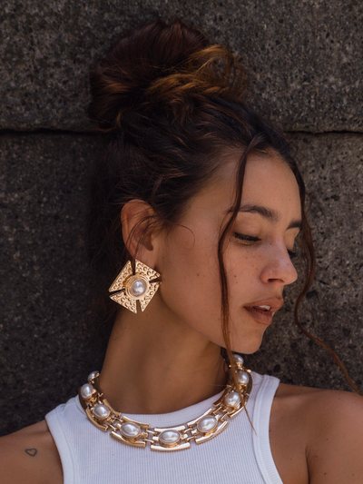 12thtribe Solana Gold Statement Earrings