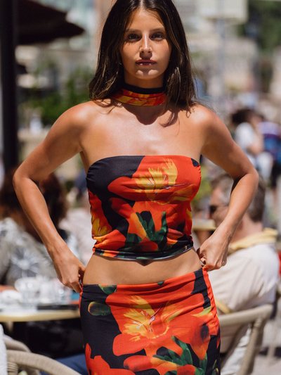 12thtribe Amour Floral Strapless Scarf Top