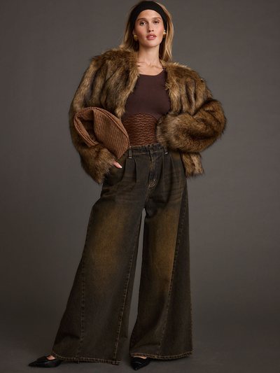 12thtribe Dakota Washed Black Wide Leg Jeans
