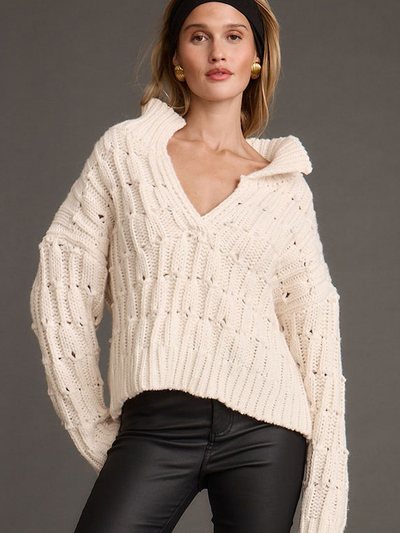 12thtribe Riverstone Cream Cableknit Sweater