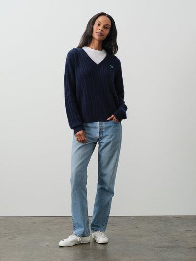 Nakedcashmere ELINA CASHMERE CABLEKNIT V-NECK