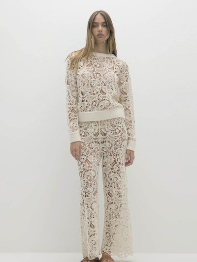 Nakedcashmere MONICA CROCHET CASHMERE BLEND CREWNECK