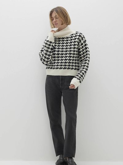Nakedcashmere IRIS HOUNDSTOOTH CASHMERE TURTLENECK