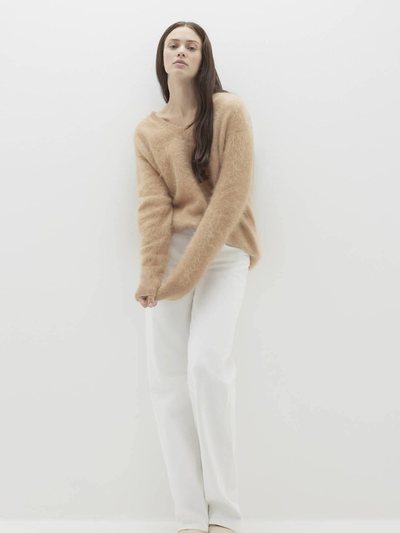 Nakedcashmere GLADYS BRUSHED CASHMERE V-NECK SWEATER