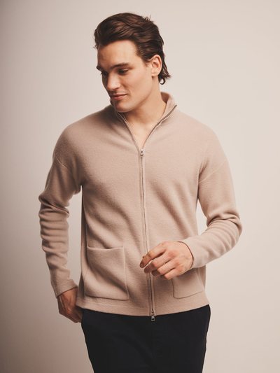 Naadam Signature Cashmere Zip-Up Sweater Jacket