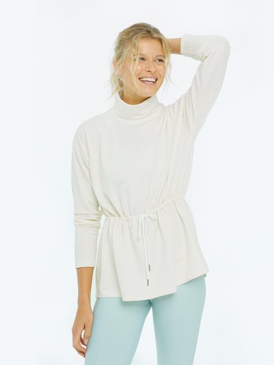 Summersalt The Softest French Terry Cinched Waist Pullover - White Sand