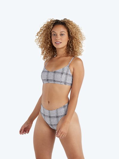 Summersalt The Wanderlust Bikini Top - Modern Plaid in White Sand
