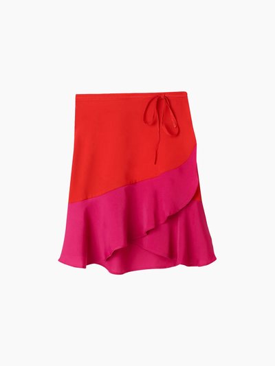 Summersalt The Short Beach to Brunch Wrap Skirt - Lava & Hibiscus