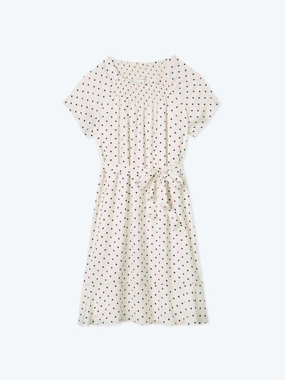 Summersalt The Silky Flutter Sleeve Dress - White Sand Dot
