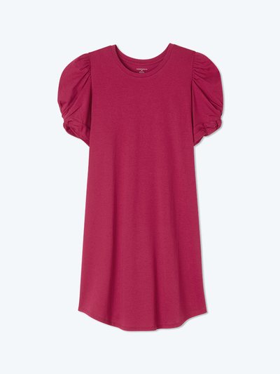 Summersalt The Luxe Pima Twist-Sleeve T-Shirt Dress - Currant