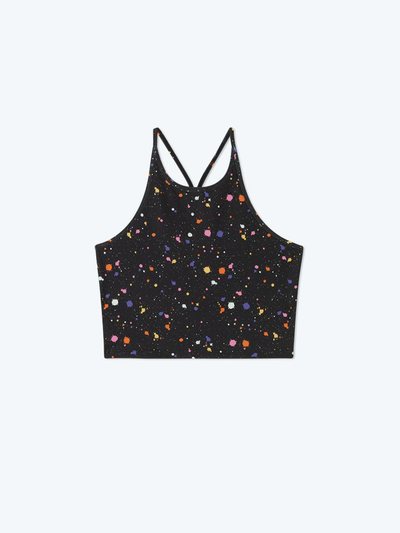 Summersalt The High Neck Midi Sports Bra Tank - Paint Splatter in Sea Urchin