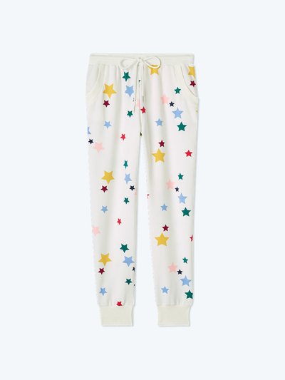 Summersalt The Softest French Terry Jogger - Scatter Stars in White Sand