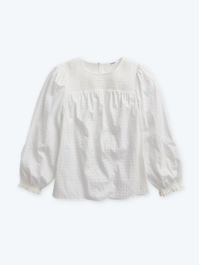 Summersalt The Perfect Smocked Cotton Top - White Sand