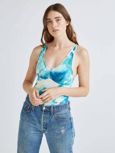 Andieswim Womens Modal V-Neck Bodysuit - Modal Jersey - Watercolor