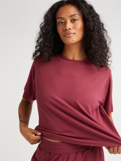 Andieswim Womens Night Knit Tee - Rayon Jersey - Ruby Port