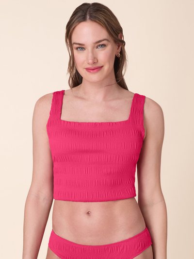 Andieswim The Siren Swim Tank - Smocked - Bright Begonia