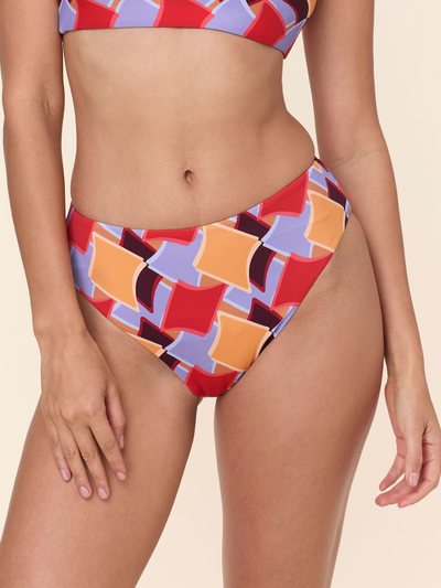 Andieswim The 90s High Waist Bikini Bottom - Eco Nylon - Mod Geo