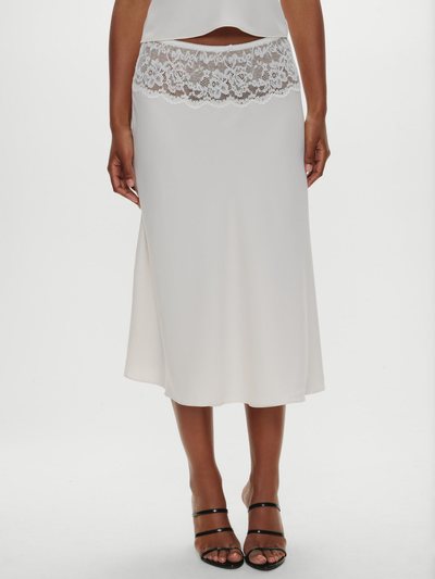 Frankiesbikinis Harper Satin Lace Midi Skirt - Heaven