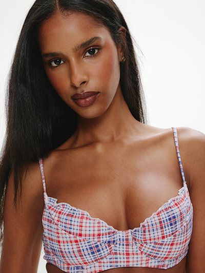 Frankiesbikinis Austin Underwire Bikini Top - Americana Plaid