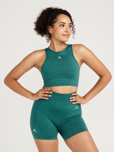 Oneractive Classic Seamless Crop Top | Mineral Green Marl