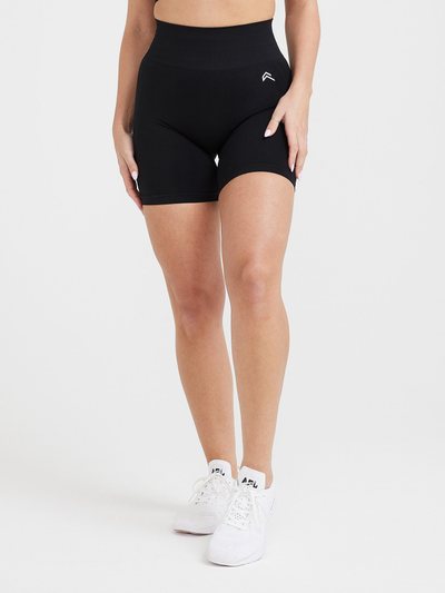 Oneractive EffortlessLift™ Seamless Shorts with White Logo | Black